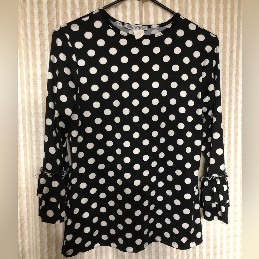 Klassy Girl Apparel Black and White Polka Dot Top